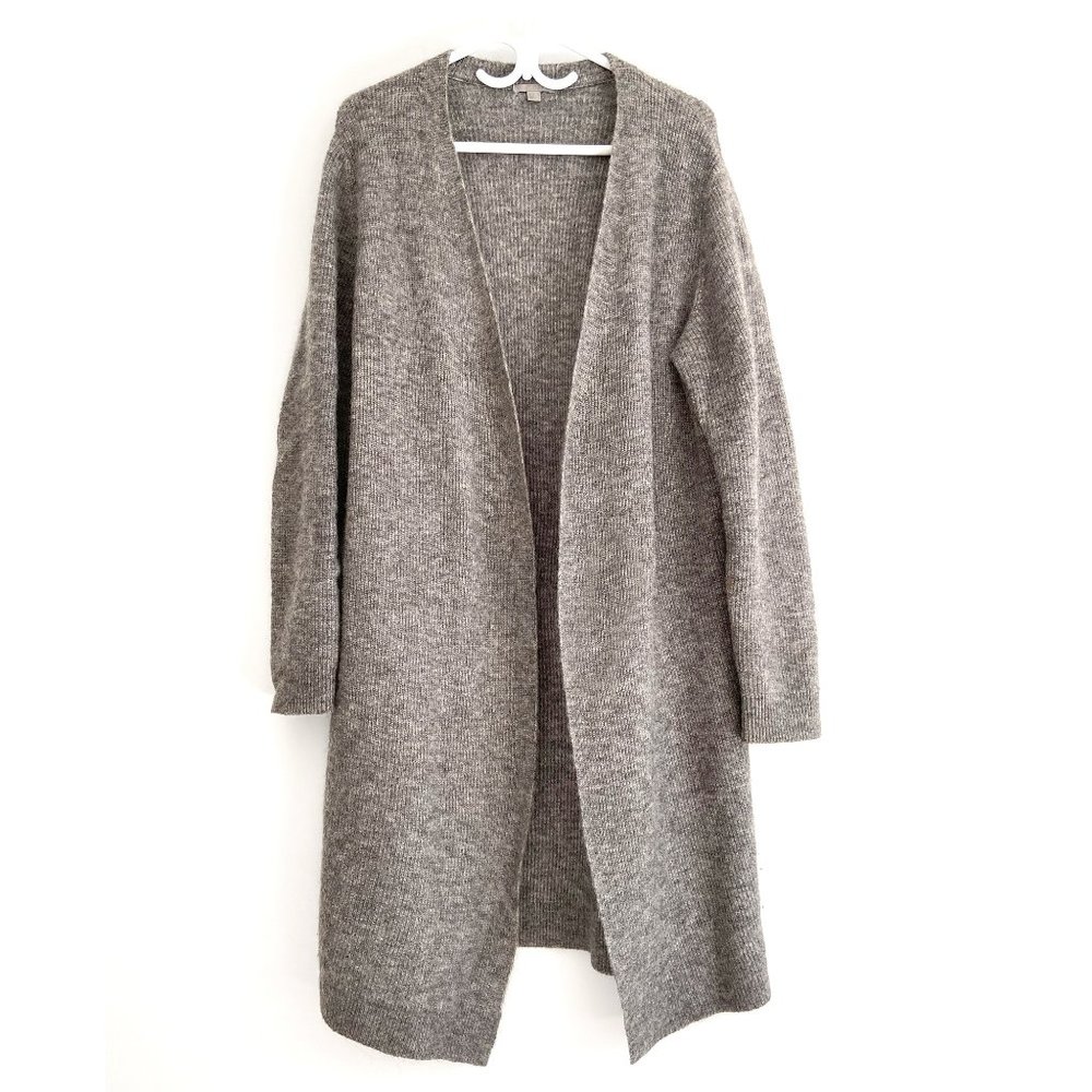 COS • Grey Cardigan • Longline • Sz M • Boyfriend Cut • Wool Blend • EUC